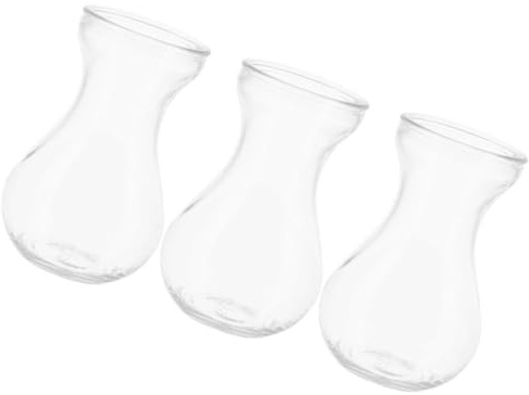 VALICLUD 3pcs Small Glass Flower Vases Unique Rustic Table Centerpieces Modern Glass Plant Pots for Wedding Floral Home Decor
