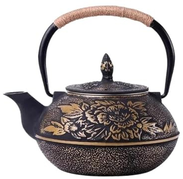 Juego De Té Teteras Infusores De Kung Fu Metal Con Filtro Red Colador, 7 Opciones, Set Tetera Hierro Fundido, Tetsubin Esmaltada, 900ml Juegos De Té Para Adultos(Type-A)