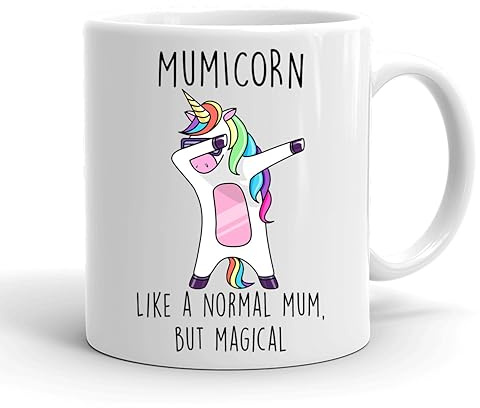 VIROSA Funny Mumicorn Mug – Like a Normal Mum, But Magical – Cute Unicorn Mug Gift for Mum or Mother – Birthday, Christmas, or Mother’s Day – 11oz Ceramic Coffee Cup