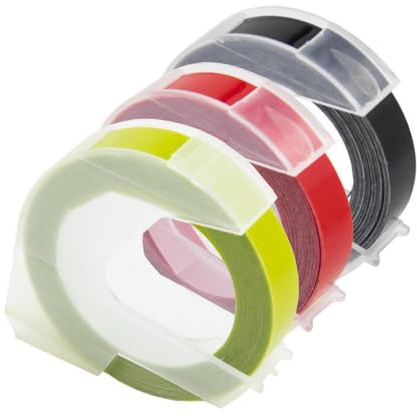 PrecisGear 3pk 3D Embossing Nastro da 9mm Etichetta in plastica fai-da-te compatibile con E-101 E-202 E-303 Maker per la marca per la parte 8K1927225B(20)