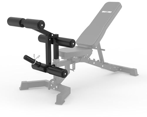Gorilla Sports Hantelbank® – mit optionalen Bein-, Bizeps- und Trizeps-Aufsätzen, 8 Rückenlehnenwinkel, 380 kg Belastbarkeit – Multifunktional, Preacher Curl (Hantelbank mit Beinaufsatz)