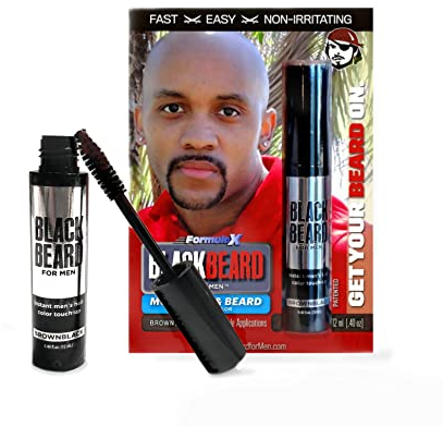 Blackbeard for Men Formula X - Instant Brush-on Beard & Mustache Color - 1-pack (Brownblack) by Blackbeard for Men