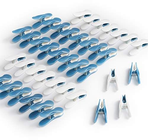 culiclean Clips Suaves (40 Piezas, Azul-Blanco/Blanco-Azul)