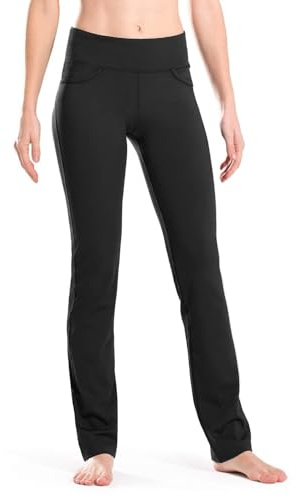SAFORT Yogabyxor, dam, långa sportbyxor, hög midja, stretchiga, fritid, joggingbyxor, eleganta arbetsbyxor, raka ben, byxor med fickor, M