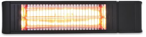 Infrarot Heizstrahler Outdoor - Terrasse Elektrisch - Decke - Fernbedienung | VASNER Infrarot Heizstrahler Terrasse - Decken- & Wandmontage hängend - elektrisch 2000 Watt - 6 Heizstufen - Schwarz IP65