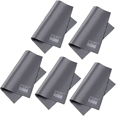 FEFI - 5X Mikrofaser Brillenputztuch 15x18cm, für Brille, Handy, Laptop & Kameraobjektiv, in hochwertiger Optikerqualität