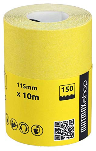 KLINGSPOR (Germany) 115mm x 10m Aluminium Oxide Sandpaper Roll + Gift (Grit, 150)