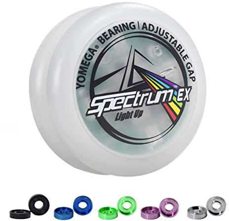 Yomega Spectrum EX yoyo with Multi-Colored LEDs + 6 Color Lighting Modes. Professional yo-yo Designed for looping Tricks, with 5 Gap Settings The Best yoyos Performance Answer for 2A Players.