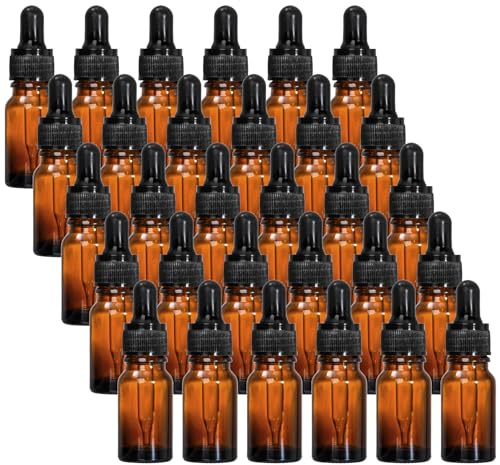 Lawei 30 Stück Pipettenflasche Braunglas 10ml Tropfflasche mit Glaspipette Braunglasflasche Apothekerflasche für Essential Öle Parfum Extrakte Liquid Dyes
