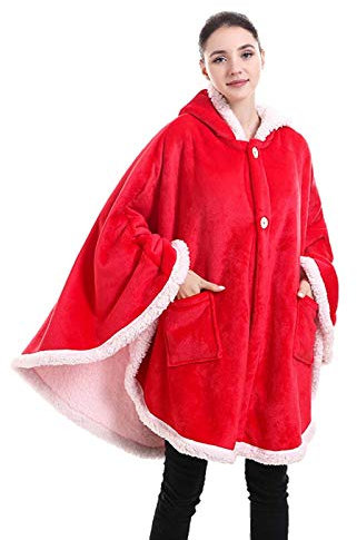 YLXD Sherpa Hoodie-Decken-Sweatshirt, Fleecedecke, anziehbare Kuscheldecke für Erwachsene,warm, weich, gemütlich, Mehrfarbig, Einheitsgröße, Männer, Frauen, Mädchen, Jungen, Freunde