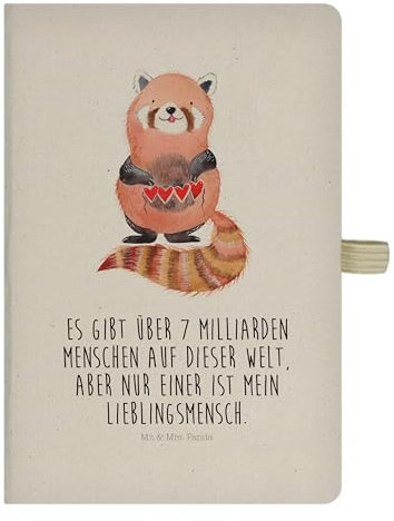 Mr. & Mrs. Panda Tagebuch Roter Panda - Geschenk, notizbuch, Lustige Sprüche, Liebling, A5, Rot, Reisetagebuch, Lieblingsmensch, Liebe, Journal, Skizzenbuch, Herz