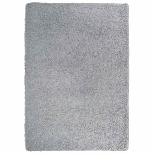 Todiikf Teppich Shaggy Hochflor NAVARRA Hellgrau 240x340 cm, weicher Langflor-Teppich aus Polyester für Wohnzimmer Schlafzimmer und Balkon, Rutschfester Bodenbelag, 3,5 cm Florhöhe