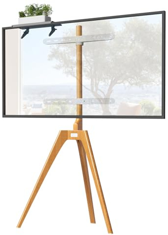 PUTORSEN Supporto Tv a Pavimento da TV 45 a 65 che Regge fino a 40 kg, Treppiede Supporto TV con mensola TV, girevole e Adattabile in Altezza, Max. Vesa 400 x 400, che Regge fino a 45 kg