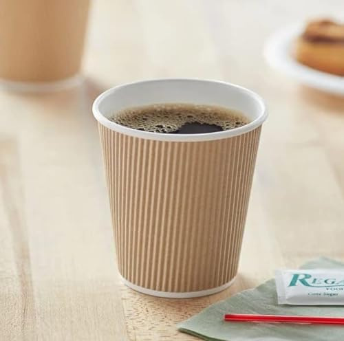 HOT BARGAINS Kraft Paper Coffee Cups 4oz/120ml, Pack of 1000, Triple Wall Insulated Hot Drink Cups