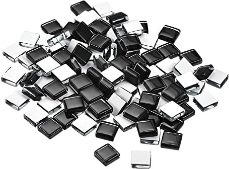 sourcing map Mosaïque Carrelage Tuile Tesselle, Verre Mince Mini Bricolage Fait Main Sans Cristal Pierre Artisanat Loisir Creatif (Noir Paquet 220)