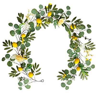 URFEDA Vigne Artificielle Suspendue Fausse Vigne de Fleurs de Citronnier Plantes 1.9m Guirlande Faux Vignes Plante Suspendue Feuilles pour Mariage Fête Jardin Murale Décoration