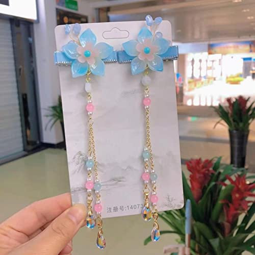 Haarnadel im antiken Stil mit Quaste, lange Kette, Perlen, baumelnder chinesischer Hanfu-Kopfschmuck