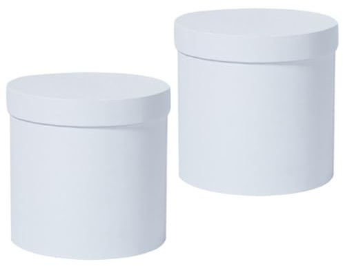 Garneck 2stücke Blumenbox Mit Deckel Runde Blumenstrauß-boxen Geschenkbox Für Blumen Zubehör Für Blumensträuße Blumenverpackungsboxen Für Hochzeit Und Geburtstag