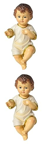 Artibetter 2 Piezas Estatuas De Resina Niño Jesús Miniatura Adornos Religiosos para Decoración Hogar Oficina Iglesia 2.4X1.2X1.6 Pulgadas