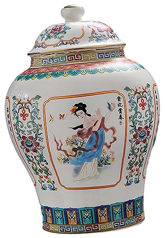 TEmkIn Ingwerdose, antike Porzellandose, Tee-Vorratsdose mit versiegelten Deckeln, glasierte Vase, Keramik-Vorratsdosen für Sammlung, Hochzeiten, Büro, Schreibtisch-Dekor, Stil B