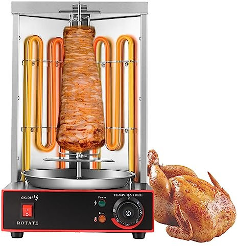 Macchina Commerciale, Macchina Elettrica per Girarrosto per Tacchino, Griglia Giroscopica per Girarrosto Verticale Girevole a 360°, Macchina Shawarma Doner Kebab per Tacchino BBQ H