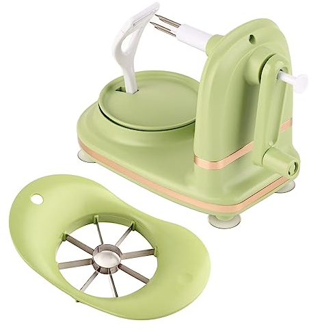 Ejoyous Pelador de Manzanas, Peladora de Manzanas, Peladora de Frutas Multifuncional, Pelador de Frutas y Verduras, Pera, Patata con Cortador de Frutas y Succión Al Vacío para Frutas en