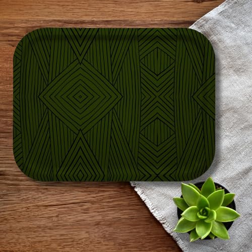 Platex - Plateau de service Jungle Vert de 37 x 28 Cm Stratifié - Fabrication Française - Plateau Design Rectangulaire Décoratif pour La Table et Repas - Plateaux Élégants -Idéale pour l’Aperitif