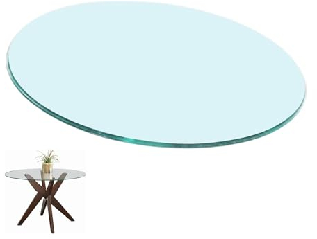 Glastisch Tischplatte Aus GehäRtetem, Glasplatte Rund Tischplatte Wetterfest, GehäRtetes Glas, Platte Glastisch, Tisch Glasplatte, Outdoor Glastisch, Transparent Rund, Tisch Glasplatte Ersatzteil ( Si