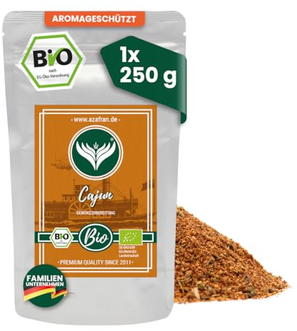 Azafran BIO Cajun Gewürzzubereitung Louisiana Style BBQ 250g | Pikant-würzig für Rubs und Grillgerichte
