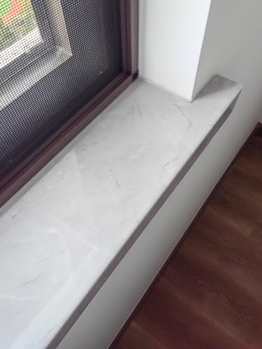 Fensterbank 90 80 70 60 50 40 30 20 Zoll Extra Lange Fensterbankplatte, Wohnzimmer/Küche/Terrasse Fensterbank Ersatzbrett Für Beton/Zement/Fliesen, Hellgrau (Color : A 16in(40.6cm), Size : B 76i