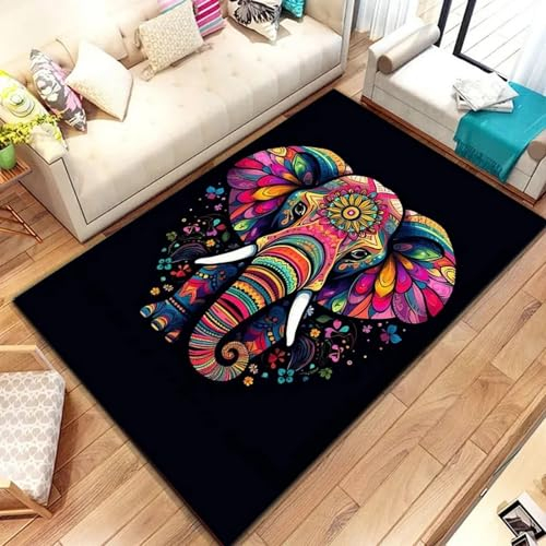 3D Stoßzähne Afrikanischer Elefanten 100 X 120 cm Kinder Jugendliche Jungen Teppich Schlafzimmer Dekoration Kinderzimmer Wohnzimmer, Krabbelmatte Modern Weichem Flanell Kinderteppiche -4K9Q1E9W1X4R9
