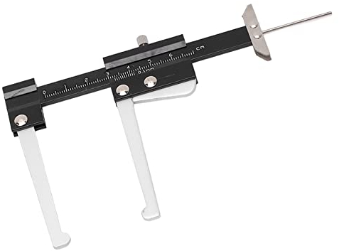 Bremsscheiben-Tiefenmesser, Metrisches Bremsscheiben-Tiefenmesser-Lineal, Aluminiumlegierung, 0,1 Mm Genauigkeit, Kompakter Schwimmender Messschieber für Motorradteile