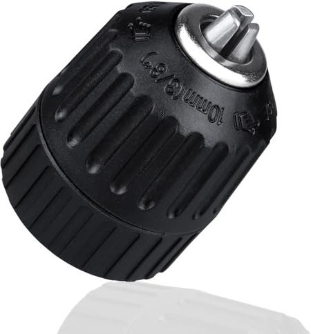 Treki Adaptador de portabrocas sin llave de 0,8 a 10 mm, rosca 3/8-24UNF, convertidor de portabrocas de impacto autoajustable de cambio rápido, herramienta de conversión de portabrocas sin llave para