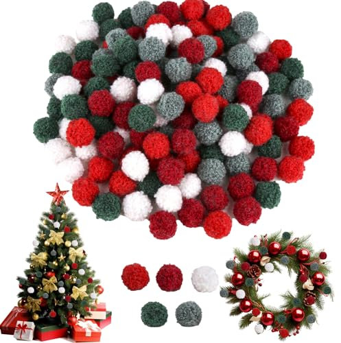 Pompons 140 Stück, Pompons zum Basteln 2cm, Flauschigen Pompoms, Bunte Bommeln Bälle Für Handgefertigte DIY-Kreativ-Handwerke, 5 Farben