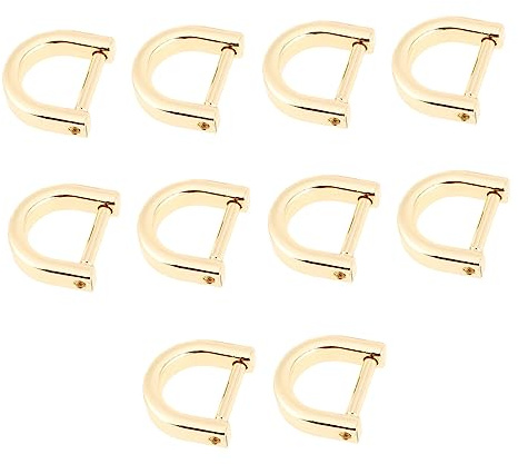 SHINEOFI 10pcs D-ring Zinc Alloy Toggles for Straps Buckle Shackle Key Ring Hoop Replacement