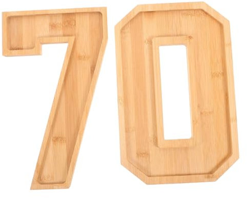 PRETYZOOM Plateau de Service à Compartiments Plateau de Service en Bois Contenant à Charcuterie en Forme de Chiffre