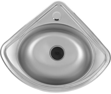 OSOLADY Évier D’Angle en Acier Inoxydable Bac Unique Suspendu pour Camping-Car Lavage Légumes Vaisselle Mains Usage Extérieur Compact