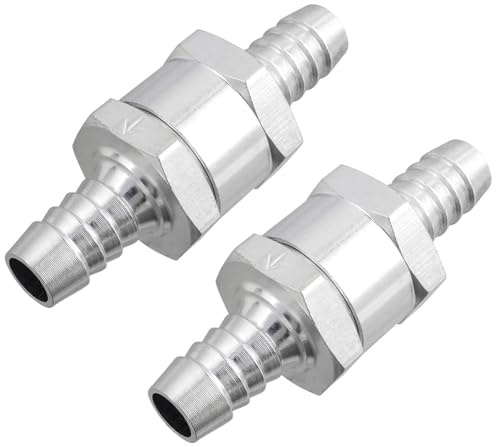 Mesee Lot de 2 Clapets Anti-Retour Carburant 10mm, Valve Unidirectionnelle en Alliage d'Aluminium pour Essence Diesel Voiture Basse Pression
