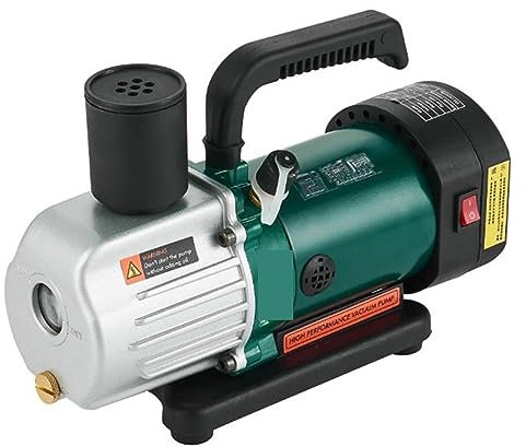 JVDDI Pompa per Vuoto HVAC Pompa for Vuoto Intelligente a Palette rotanti Portatili Condizionatore d'Aria Riparazione Frigorifero Pompa d'Aria a Basso Rumore Anti-riflusso 125W(PCV-2M)