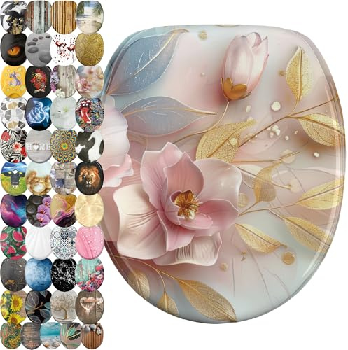 Sanilo Abattant WC frein de chute, Grande sélection de lunettes de toilette avec abaissement automatique, Fixation facile (Florentia)