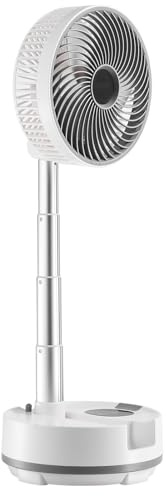 VEVOR Ventilateur Portable Rechargeable Pliable Oscillant 20 cm, 3 en 1, Alimenté par Batterie, avec Télécommande, Silencieux, 8 Vitesses, Rotation Auto 90°, Ventilateur de Table sans Fil pour Bureau