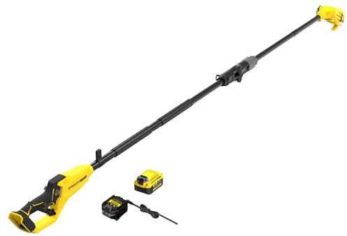 STANLEY FATMAX 18V V20 Akku-Hochentaster (Astsäge mit bürstenlosem Motor, 20 cm Schwert mit Anschlagskrallen & Asthaken, 3m Reichweite, inklusive 1x 4Ah Akku & Ladegerät) SFMCPS720M1-QW