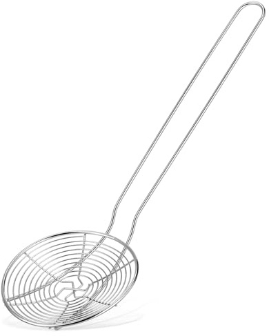 INOOMP Colador De Acero Inoxidable Espumadera Para Fideos y Dumplings Utensilios De Cocina Resistente Al Desgaste Mango Largo Para Hervir Colador Filtro De Aceite