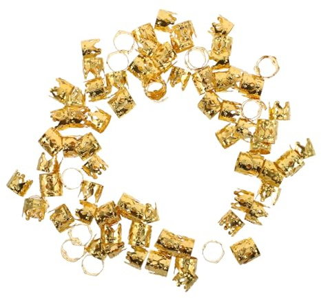 CALLARON 100stücke Haaranhänger Aus Metall Für Dreadlocks Zopf-haarringe Goldene Haarperlen Dreadlock-haarschmuck Haarmanschetten Zopfclips Kronenförmige Zopfringe Clips Für Dreadlock-zubeh