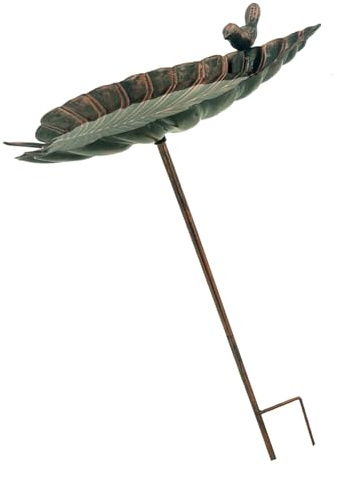JUYAXIN Vogeltränke für den Außenbereich mit Vogelornamenten für Gartendekorationen, Metallkonstruktion, stabile Zinken, Boden, dekorative Terrassen, Bad