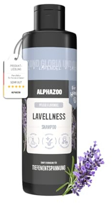 alphazoo Lavellness Shampoo für Hunde 250ml – mit Lavendelöl & Kokosfruchtextrakt. Milde, pflegende Reinigung für Fell & Haut. Frei von Parabenen und Silikonen. Ideal für empfindliche Hundehaut