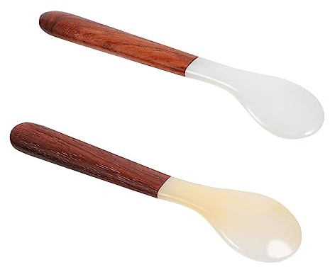 CHICAMPERA 2piezas Cuchara De Natural Cucharas Para y Para Postres y Café Hechas De Madera Para Cocina