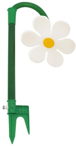 IRCKONCI Crazy Daisy Sprinkler, Fun Flower Sprinkler, 360° Drehbarer Wassersprinkler Mit Tanzenden Blumen, for Die Gartenbewässerung Von Kindern Und Spielenden Haustieren(White)