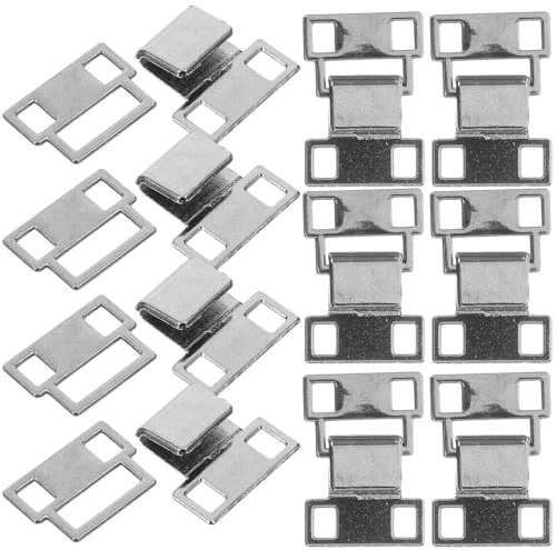 COHEALI Lot de 10 sets de crochets métalliques de pantalon taille 6 couleur gris anthracite agrafes et œillets pour couture DIY fermetures à agrafes solides pour vêtements adaptés pour