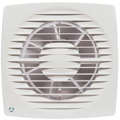 Airflow Aura 125B Bathroom Extractor Fan – Basic Control, Compact Design, Quiet Operation (31 dB), IPX4, 115 m³/h, 125mm Duct